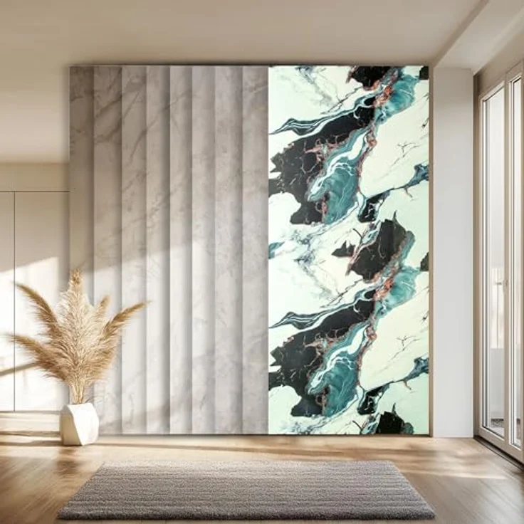 HEXIM Marmorplatten Optik 2 Stück 280x122 cm SPC Kunststoff, Granit Steinoptik, Wandverkleidung Innen & Außen, 6,84 m², Modell 80111, pflegeleicht und robust – Bild 1