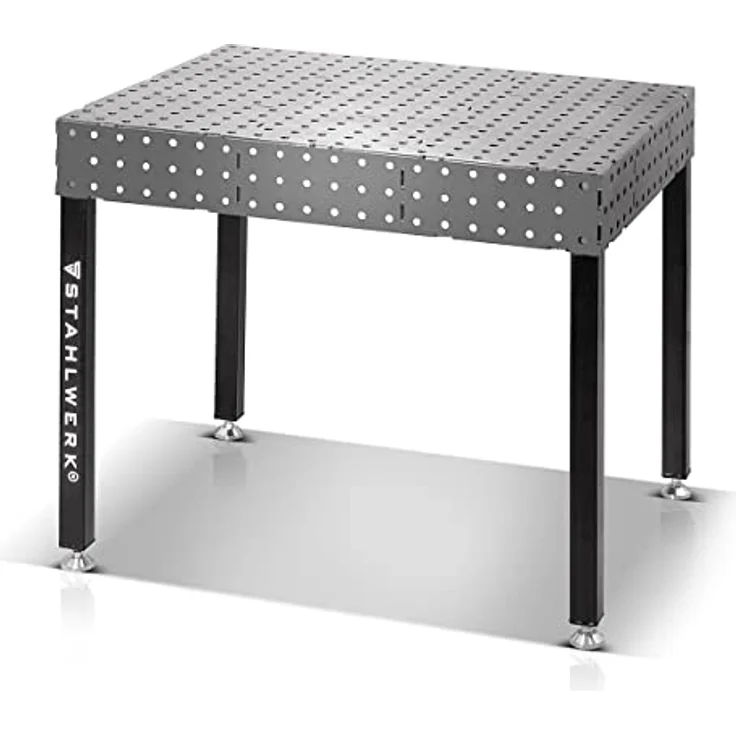 STAHLWERK 3D Schweißtisch WT-100 3D ST mit 1.000 kg Tragkraft, D16 Lochsystem und 6 mm Arbeitsplatte 100 x 80 cm, Carbonstahl DIY-Bausatz, nivellierbare Füße – Bild 1