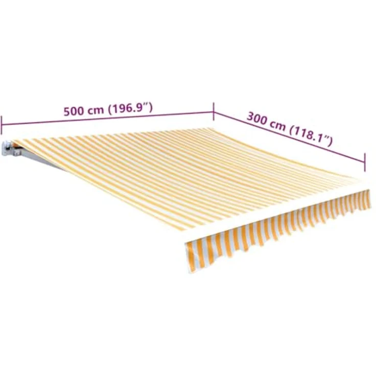 vidaXL Markisenbespannung Canvas Orange &amp, Weiß 500×300 cm – Bild 5