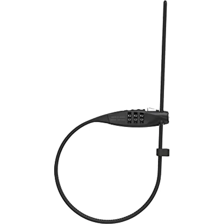 ABUS Kabelschloss Combiflex TravelGuard – Schloss zur Sicherung von Helm, Kinderwagen, Skiern und Gepäck – 45 cm Kabellänge – mit Zahlencode – Schwarz