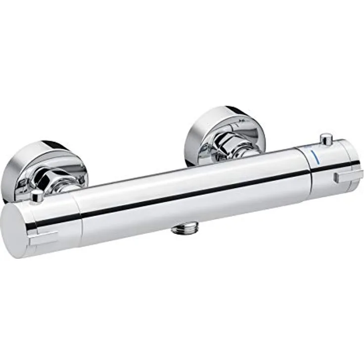 CORNAT Brausethermostat Alan, Hochdruckarmatur aus verchromtem Messing, Silber