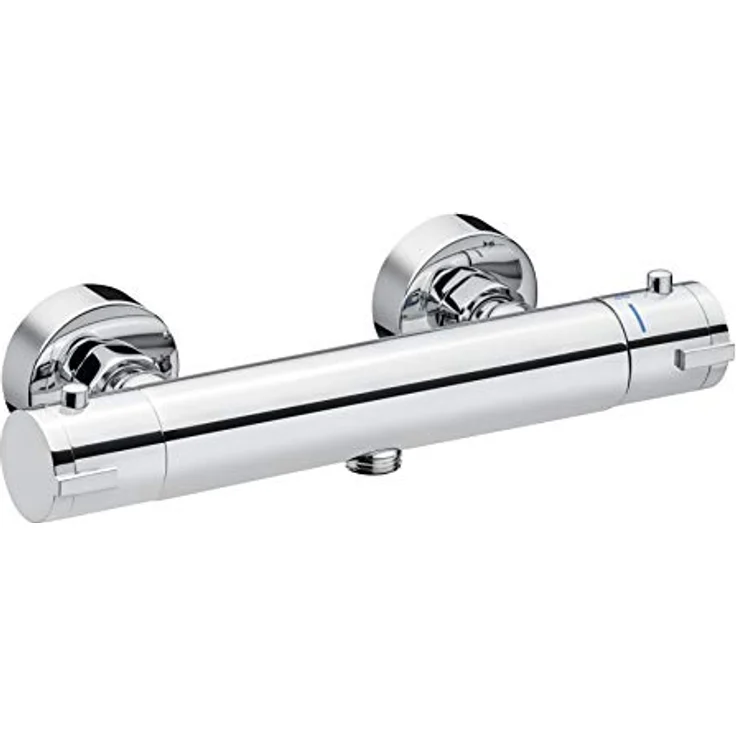 CORNAT Brausethermostat Alan, Hochdruckarmatur aus verchromtem Messing, Silber – Bild 1