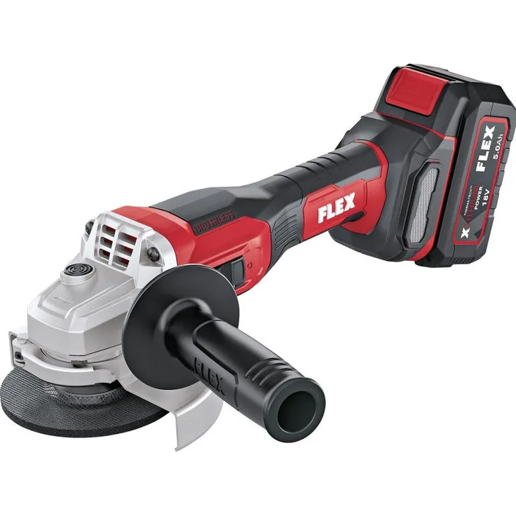 GCS Winkelschleifer Akumuliatorinis kampinis šlifuoklis FLEX L 125 18,0-EC C (125 mm) Brushless Motor, 18V, Softgrip, Anti-Kickback, werkzeuglose Verstellung, ohne Akku - blau