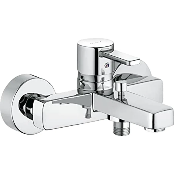 OTTO Kludi Zenta Wannenarmatur 386700575, Einhandmischer mit Heißwasserbegrenzung, Wandmontage und automatischer Umstellung Brause/Wanne
