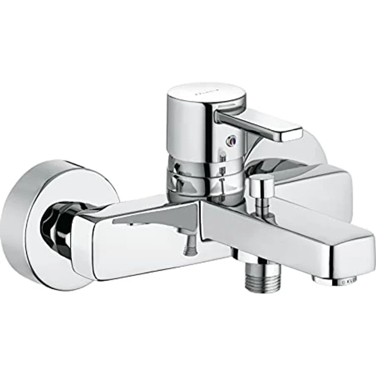 OTTO Kludi Zenta Wannenarmatur 386700575, Einhandmischer mit Heißwasserbegrenzung, Wandmontage und automatischer Umstellung Brause/Wanne – Bild 1