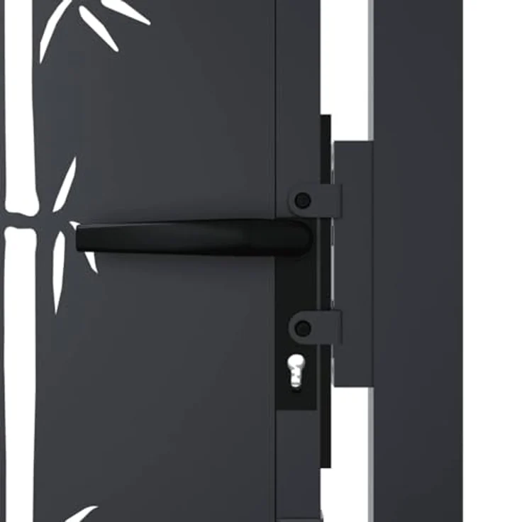 vidaXL Gartentor Anthrazit 105x155 cm Stahl Bambus-Design, abschließbar, einfache Montage – Bild 7