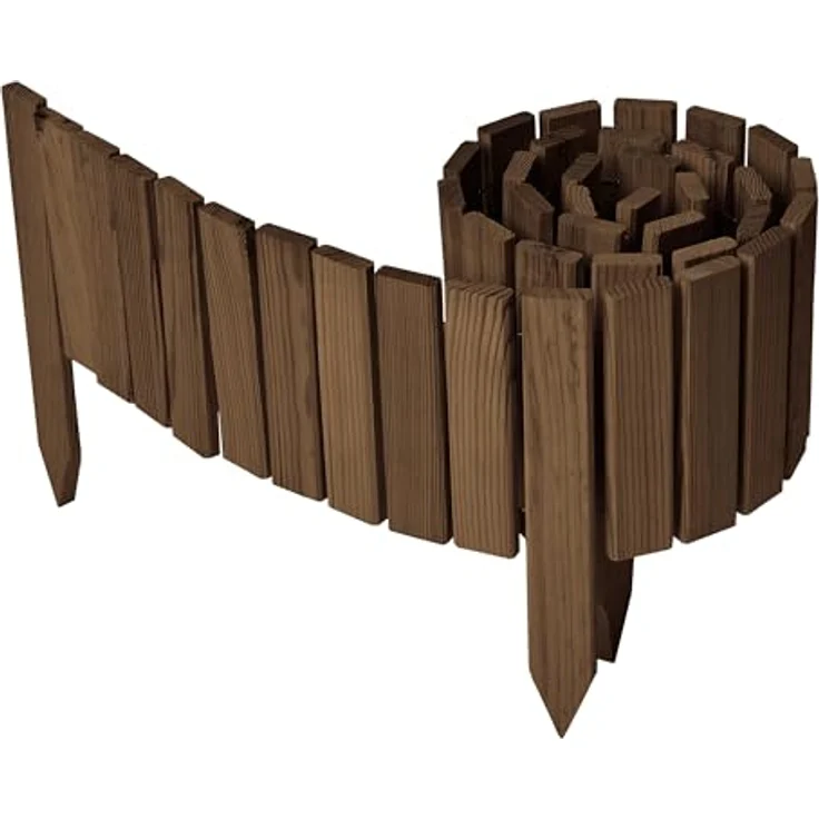 Garronda Rasenkante Beetumrandung Holz flexibel Rollborder 200cm, Höhe 10-40 cm, verschiedene Farben erhältlich – Bild 1