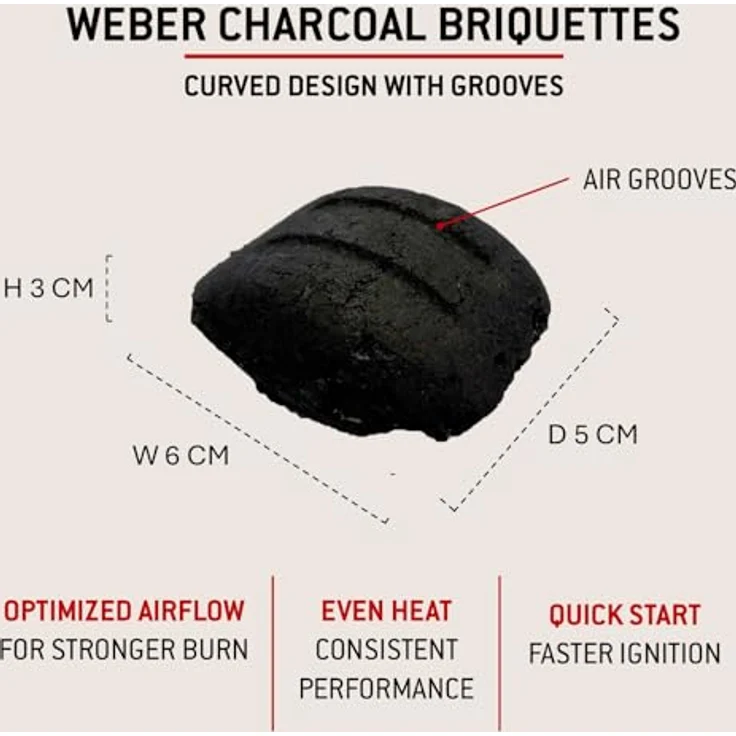 Weber Grill-Briketts 12kg Box, 3x4kg Packungen für lange & konstante Glut, 100% natürliches Holz, FSC zertifiziert – Bild 4
