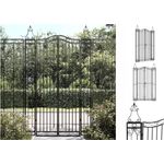 vidaXL Gartentor Schwarz 121x8x200 cm Schmiedeeisen Abschließbar Zauntor, Pulverbeschichtet