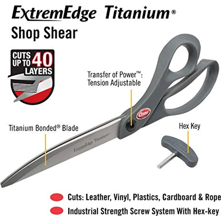Clauss 18078 Extrem Edge Industrieschere, 9 Zoll, haftabweisende Titannitrid beschichtete Klingen, glasfaserverstärkte Nylongriffe – Bild 3