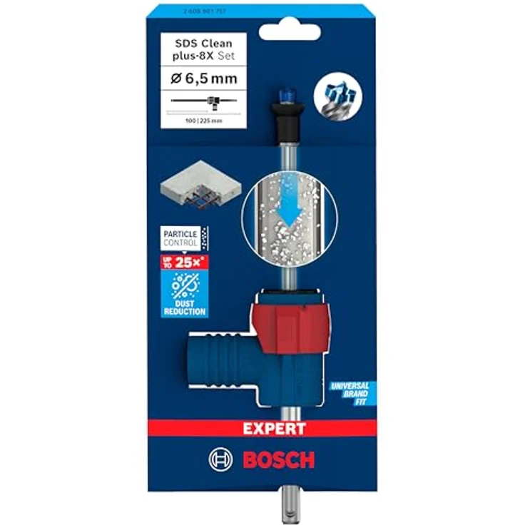 Bosch 1x EXPERT SDS Clean plus-8X Hammerbohrer-Set (Ø 6,5 mm) für Installationen, Professional Zubehör Bohrhammer – Bild 2