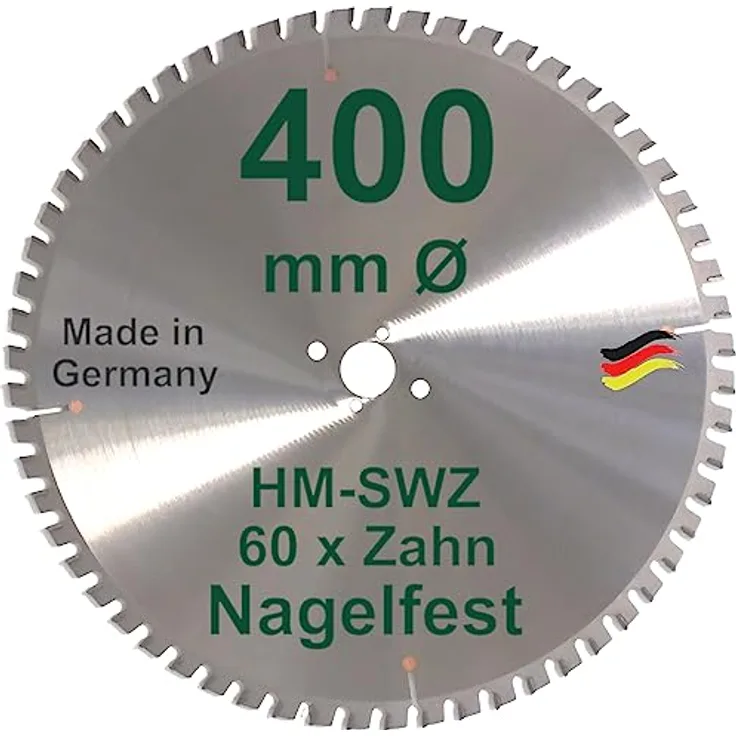 HM Kreissägeblatt 400 x 30 Z= 60 SWZ SUPER nagelfest Sägeblatt 400mm für Bauholz Naturholz Brennholz Hartholz Schalholz Faserplatten Leimholz Sägen mit Wippsäge Tischkreissäge Kreissäge Brennholzsäge