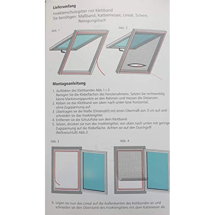 Insektenschutz Fliegengitter für Dachfenster und Fenster mit Reißverschluss, 150 x 180 cm – Bild 2