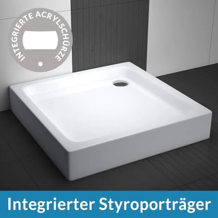 Aquabad® Duschwanne FORTA, Quadrat, Acryl, 1-St., 80x80 cm – Bild 3