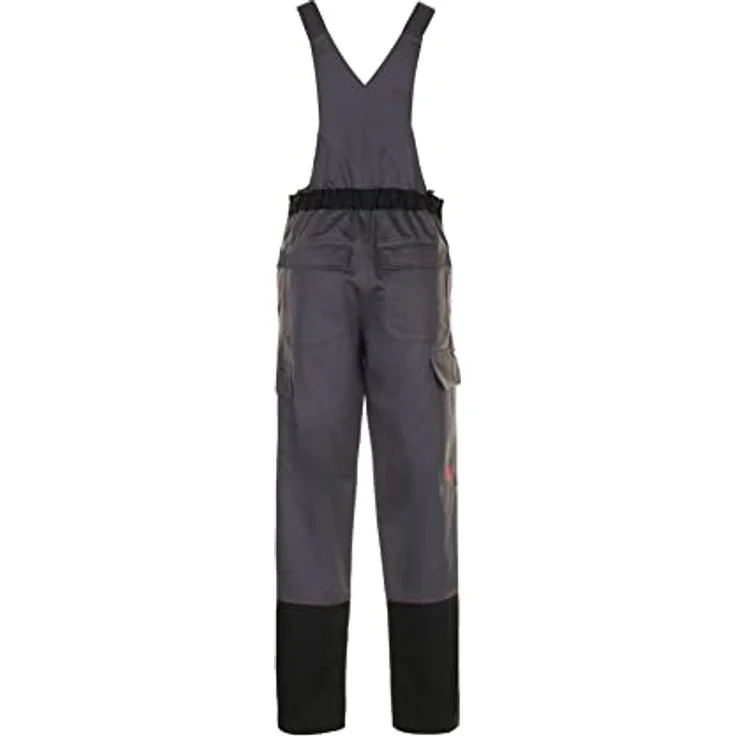 Planam 5530 Weld Shield Latzhose, flammhemmend und antistatisch, grau/schwarz, Größe 58 – Bild 4
