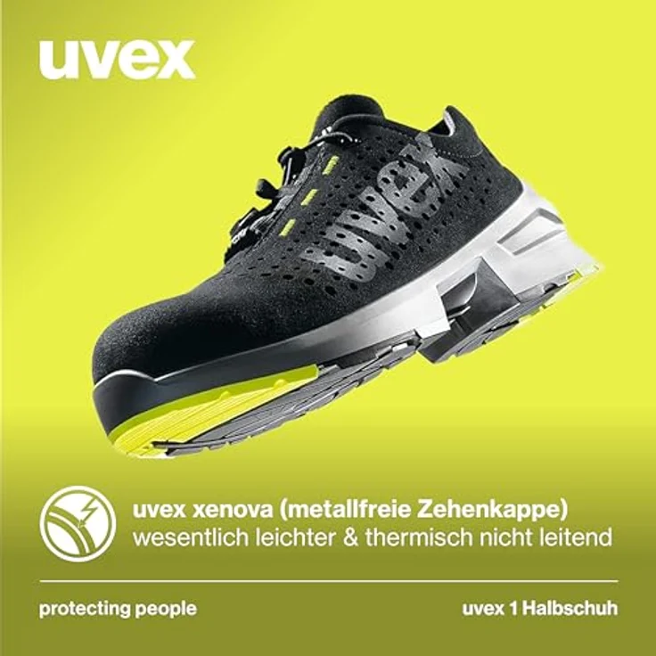 Uvex Sicherheitsschuh, ergonomisch konstruiert, Schwarz – Bild 2