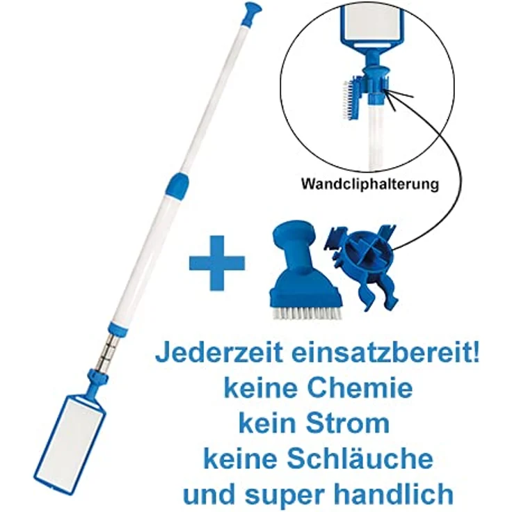 MAUK Manueller Jet Vacuum Pool-Reiniger mit eingebautem Filter, 1,98 m, kein Strom/Schlauch nötig – Bild 3