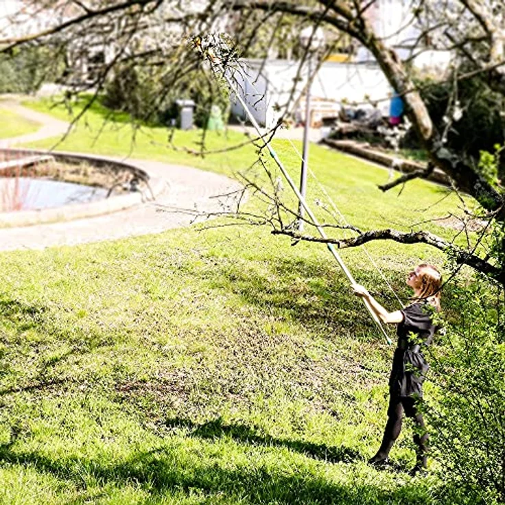 GRÜNTEK Raupenscheren Aufsatz SCHWAN, Teleskopstiel WELS kompatibel, Astschere mit hoher Hebelkraft und robustem Zugseil, für Äste bis 25 mm Durchmesser – Bild 2