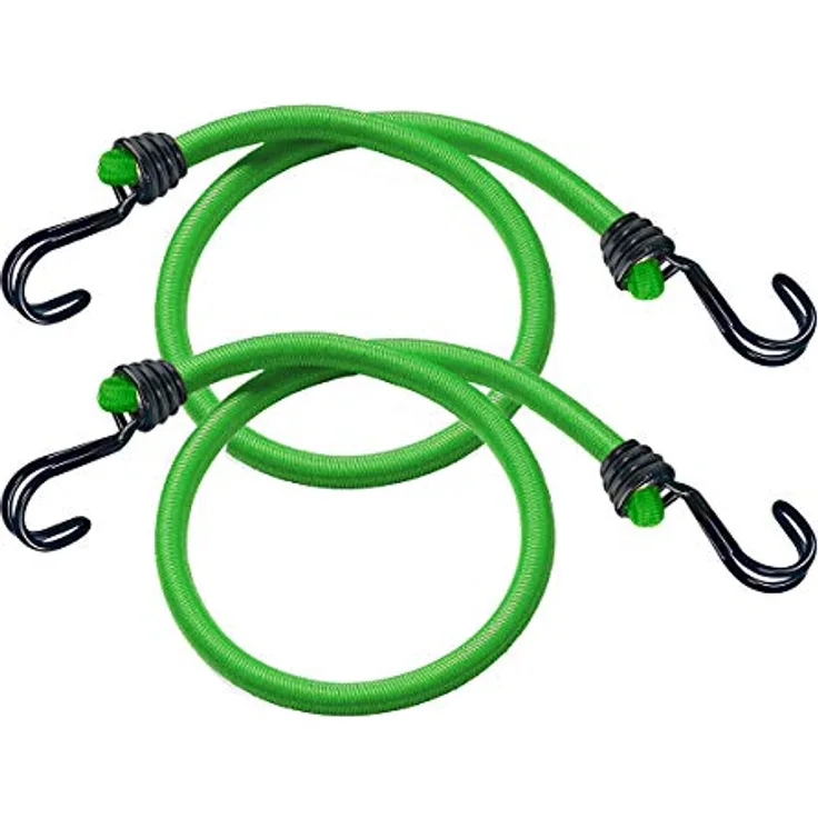 Master Lock 3021EURDAT Gummi-Spannseile mit Haken, 80 cm langes Spannseil, Set mit 2 Spannseilen