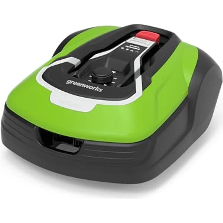 Greenworks Mähroboter Optimow 10 GRL110 (Akku-Rasenmäher selbstfahrend bis 1000m² smart GreenGuide app bis 35% Steigung 20-60mm Schnitthöhe bis zu 70min Mähzeit besonders leise mit Ladestation) – Bild 2