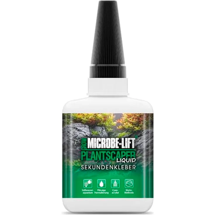 MICROBE-LIFT Plantscaper - 50 g flüssig - Pflanzenkleber für Aquascaping, schnell & ergiebig, ideal zum Befestigen von Pflanzen, Moosen & Wurzeln in Süßwasseraquarien