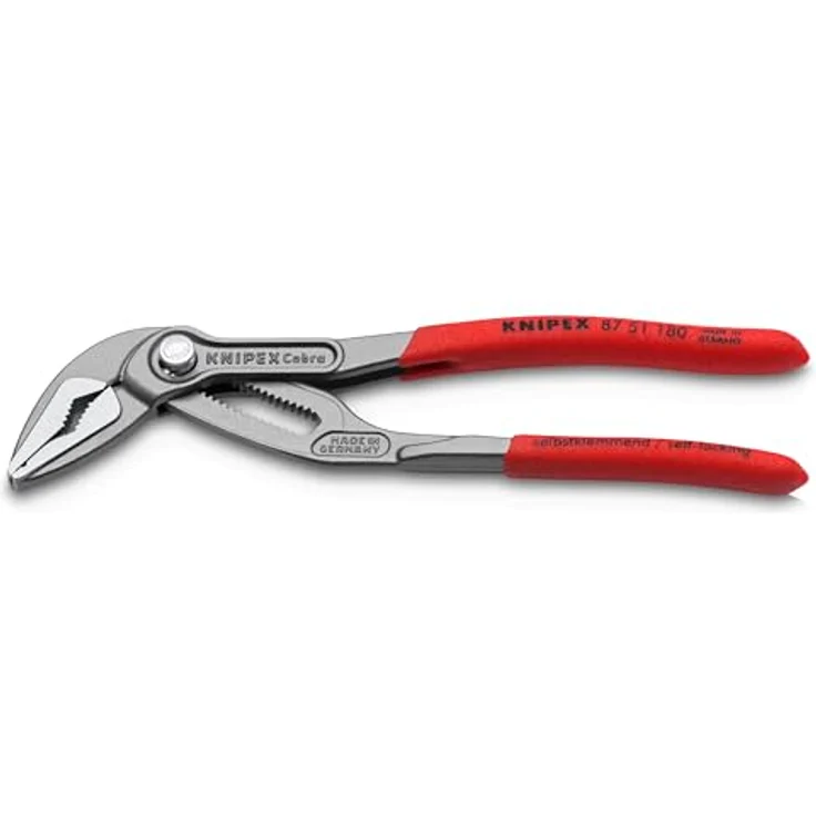Knipex Cobra ES Wasserpumpenzange 180 mm, extra schlank poliert mit rutschhemmendem Kunststoffgriff, grau atramentiert – Bild 2