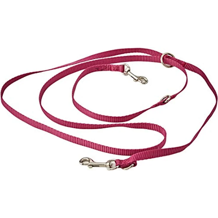 Nobby Führleine Classic, Nylon, 3-fach verstellbar, himbeere, L: 200 cm, B: 10 mm, 1 Stück – Bild 2