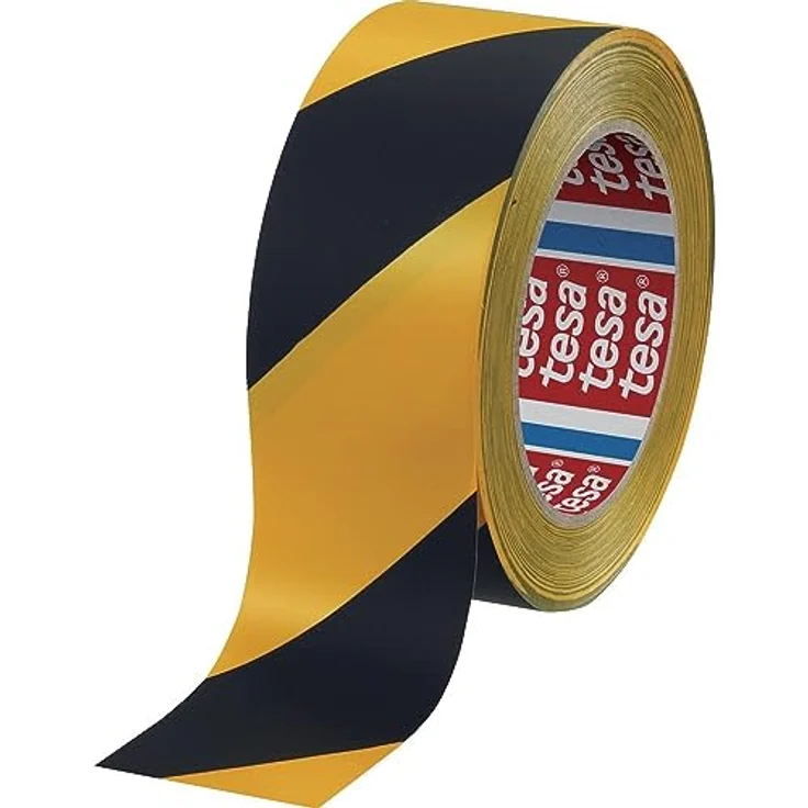 FORMAT tesa Warnband 4169 Dynamo/schwarz, PVC-Träger, 33 m x 50 mm, UV-beständig für Außenanwendungen – Bild 1
