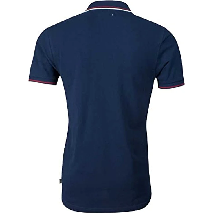 Lonsdale Poloshirt Lion, Arbeitsshirt mit abgesetzten Stickereien und gestreiften Bündchen, blau – Bild 6