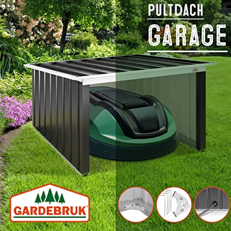 Gardebruk Mähroboter Garage Metall Wetterbeständig Kabelführung 4x Erdanker Carport Rasen Garten 4251776601922 – Bild 2