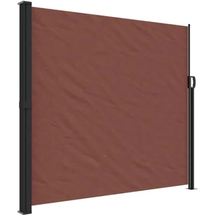 vidaXL Seitenmarkise, Wandmarkise mit PU-Beschichtung, Sichtschutz für Balkon Terrasse Garten, Windschutz Markise, Ausziehbar Braun Polyester – Bild 1