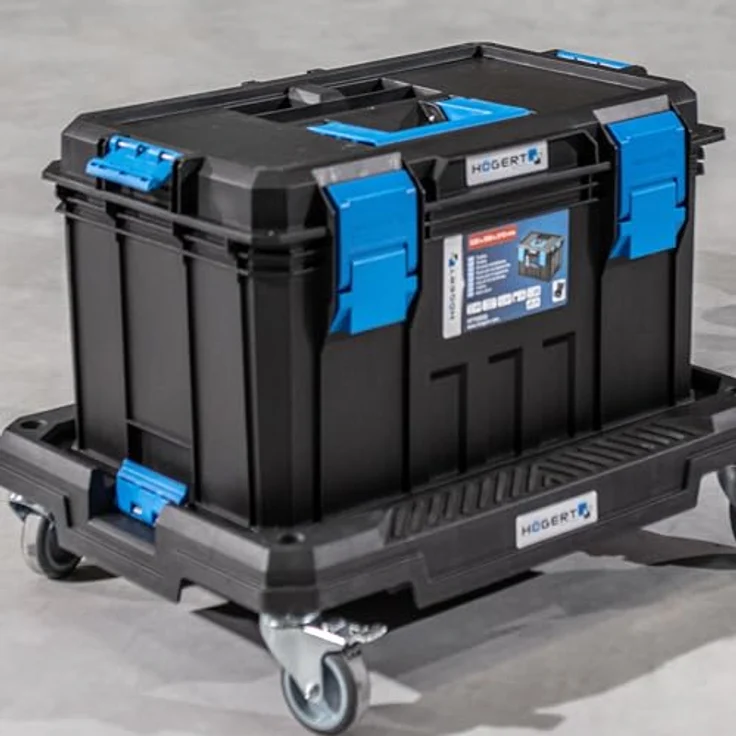 Högert Technik HT7G502 Werkzeugkasten, Tragfähigkeit bis 50 kg, modularer Aufbau, staubdicht, mit herausnehmbaren Organizers, robuste ABS-Verschlüsse – Bild 4