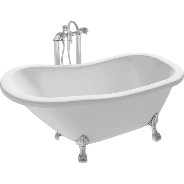 Jet-Line Design Badewanne QUEEN 170x80 cm, freistehend, weiß mit Klauenfüßen