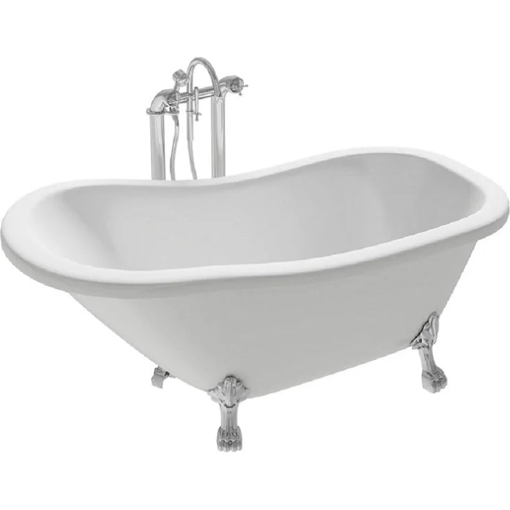Jet-Line Design Badewanne QUEEN 170x80 cm, freistehend, weiß mit Klauenfüßen – Bild 1