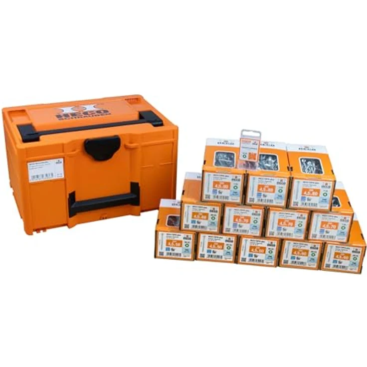 Heco HECO-Aktionskoffer Ø4,5 HD-25 Systainer M237, 600 Schrauben, verzinkt blau, transportabel und robust – Bild 2