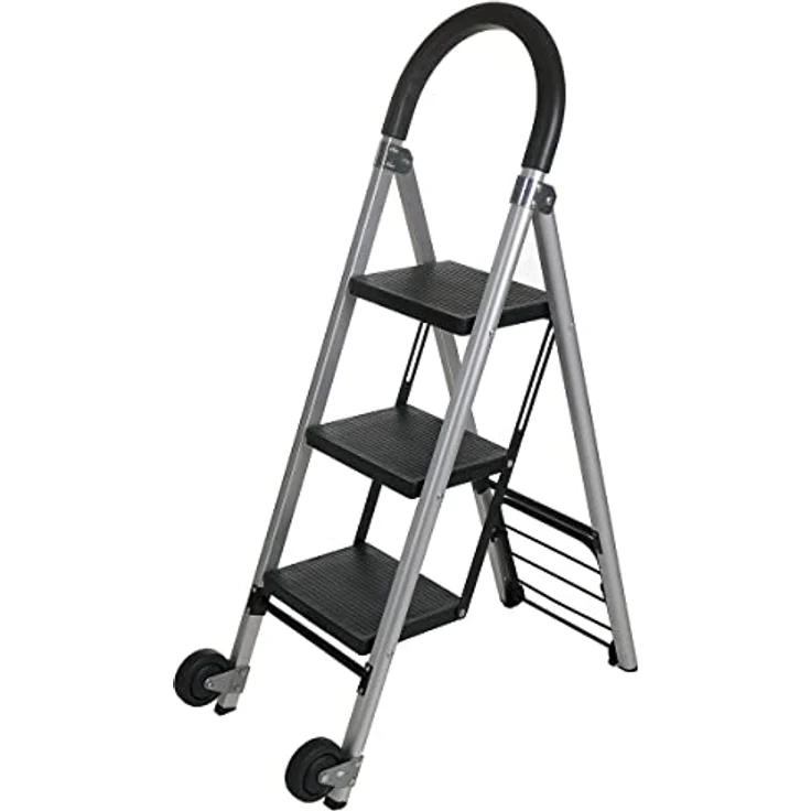 Generisch Mehrzweckleiter/Sackkarre mit Rollen/Multifunktionsleiter klappbar mit 3 Stufen belastbar bis 100kg – Bild 3