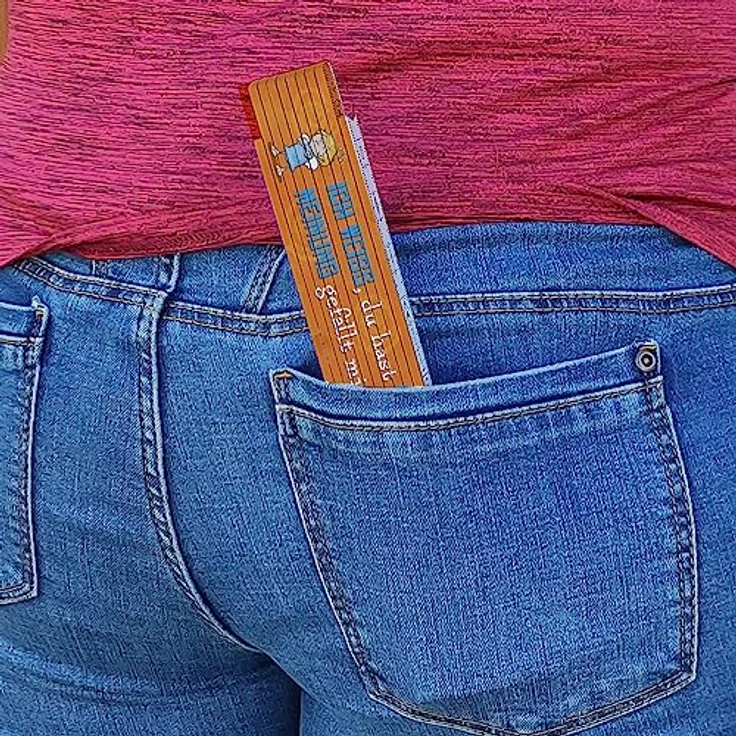 speecheese Engel Meterstab aus Holz mit Spruch "Du hast Recht aber meine Meinung ist besser", 24x3,5 cm, für Männer Handwerker, praktisch und humorvoll – Bild 2