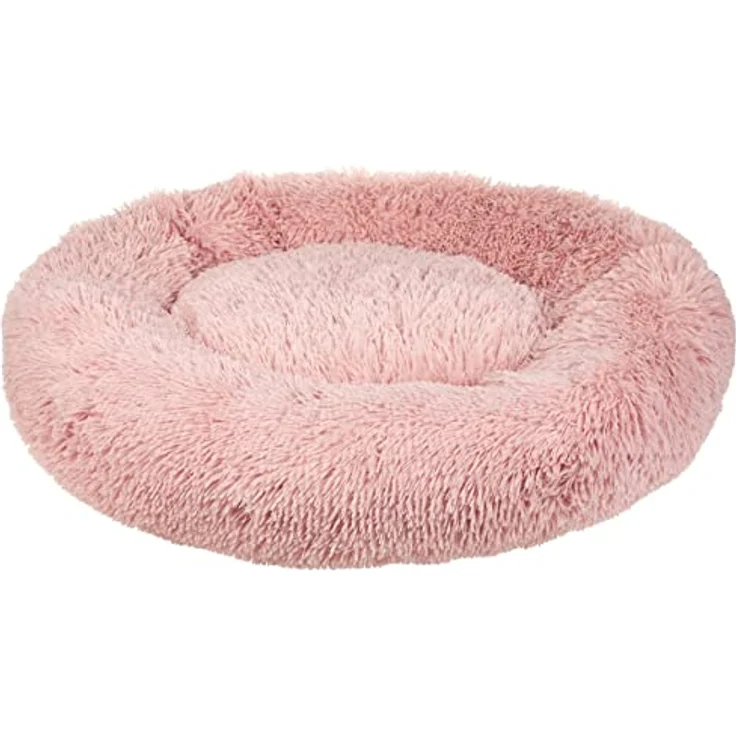 Beliani Kuscheliges Tierbett oval für Hunde Katzen Polyester rosa ⌀ 80 cm Kulu, bequemes Schlafplatz für kleine und mittlere Haustiere in leuchtender Farbe – Bild 1