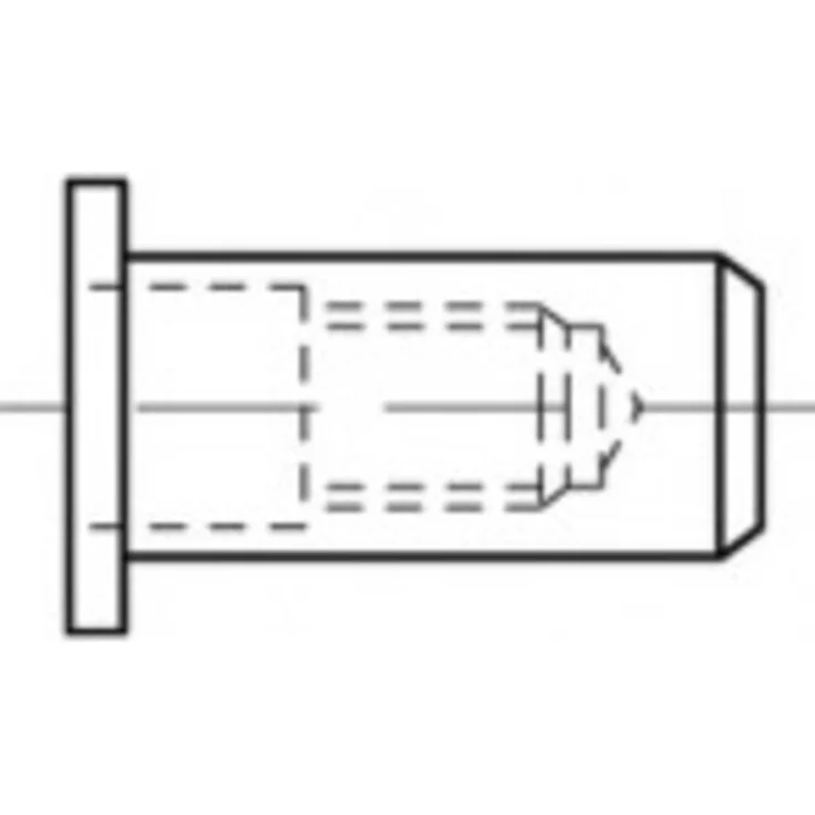 TOOLCRAFT TO-5455275 Blindnietmutter M6, 500 Stück, hochwertige Nieten für sichere Verbindungen