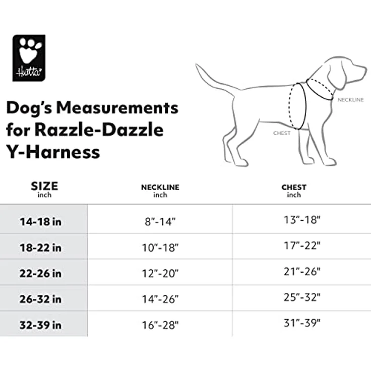 Hurtta Razzle Dazzle Y-valjas Hundegeschirr und Leinen, 35 - 45 cm, für Hundesport – Bild 7
