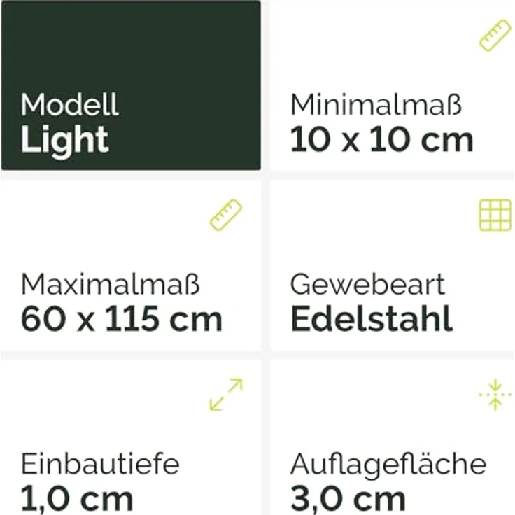 Nematek Lichtschachtabdeckung Light - hochwertige Kellerschachtabdeckung in 60 x 115 cm - Lichtschachtabdeckung Edelstahl - effektiv gegen Schmutz & Insekten – Bild 4