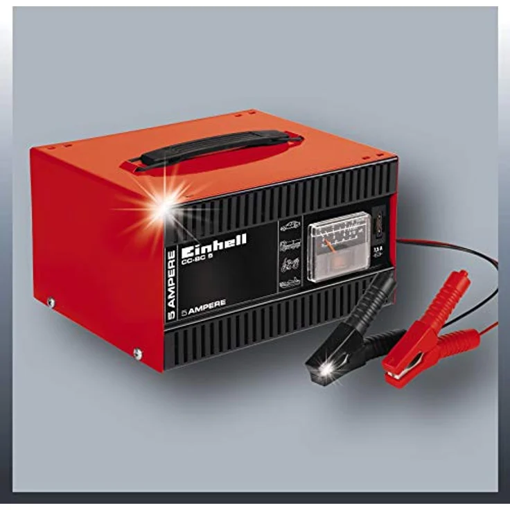Einhell Batterie Ladegerät CC-BC 5 (für Batterien von 16 bis 80 Ah, 12 V Ladespannung, eingebautes Amperemeter, Tragegriff) – Bild 5