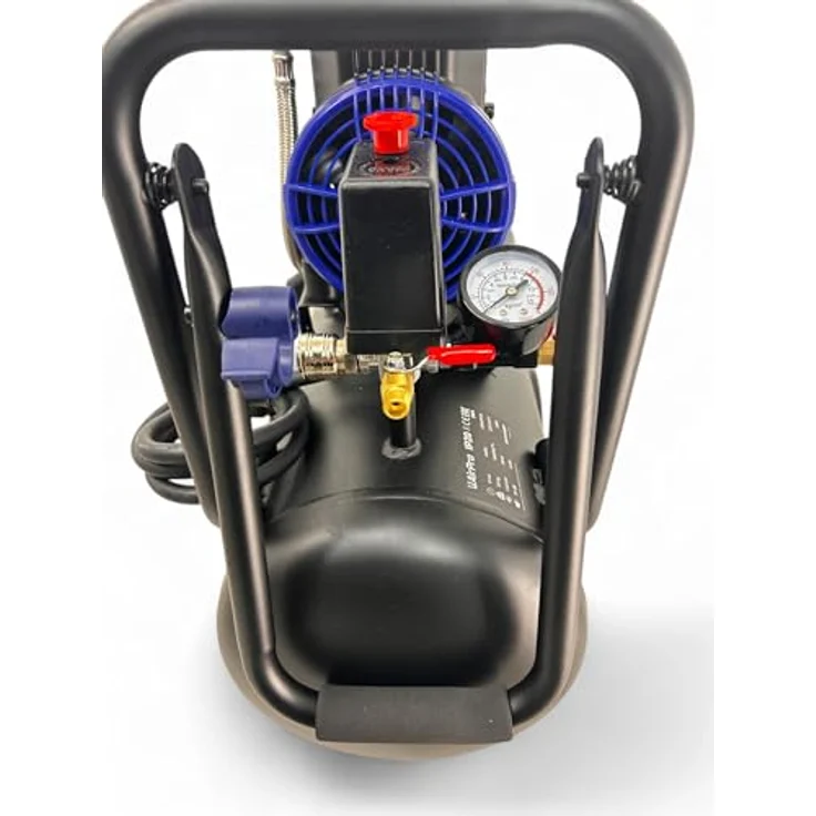 DeTec Geräuscharmer Ölfreier Luft-Kompressor mit 24L Kessel 250 L/min 8 bar, weiß – Bild 3