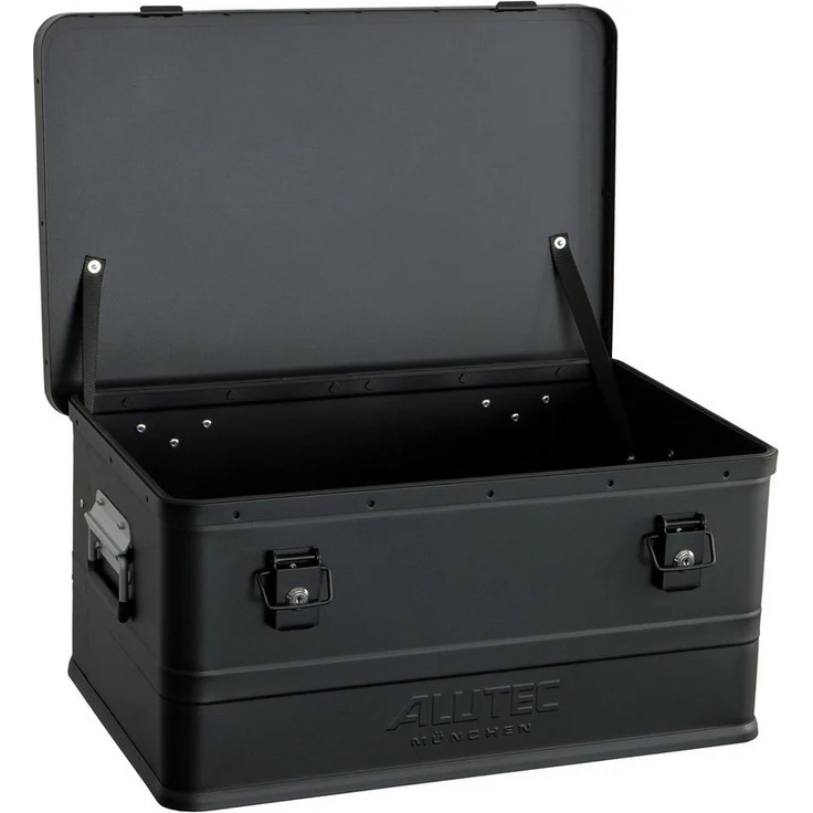 ALUTEC München Werkzeugkoffer ALUTEC Aluminiumbox Classic 48 Schwarz, 48 ltr., 550 X 350 X, stoßsicher, stapelbar, spritzwassergeschützt – Bild 1