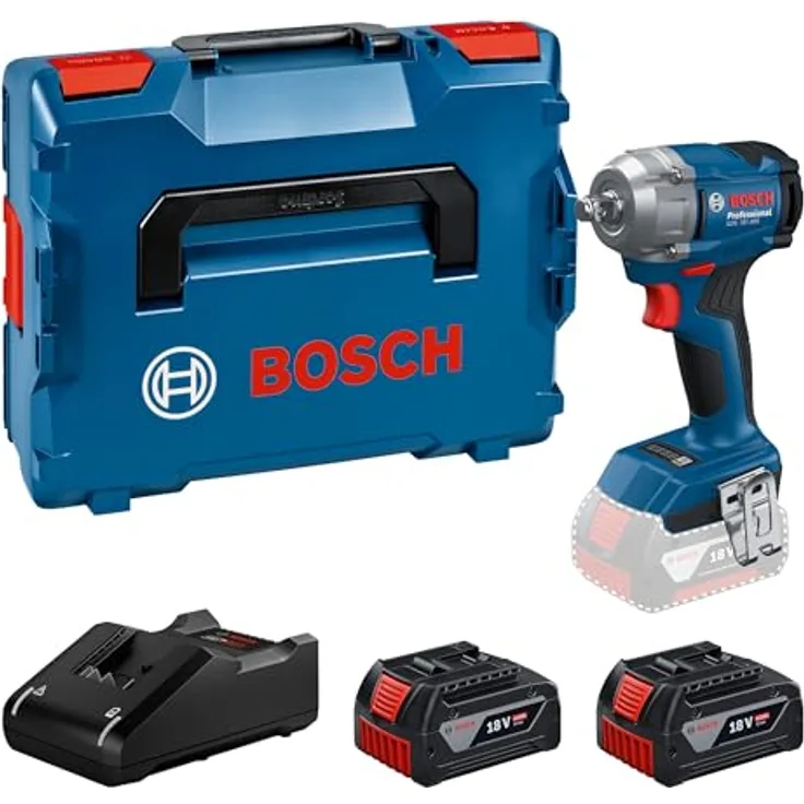 Bosch Professional GDS 18V-350 (L) Akku-Schlagschrauber, 350 Nm, 3 Geschwindigkeitsstufen, inkl. 2x 4.0Ah Akku und Ladegerät