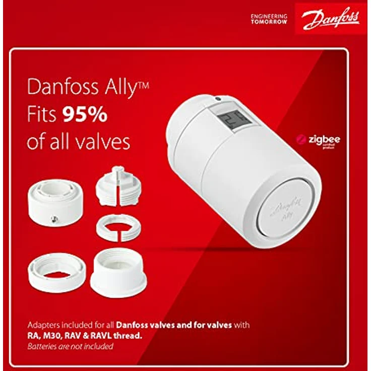 Danfoss Ally Starter Set, Radiator Thermostat & Gateway, Smart Digital Thermostat mit App- und Sprachsteuerung, kompatibel mit Amazon Alexa und Google Assistant, Energieeinsparung bis zu 30% – Bild 5