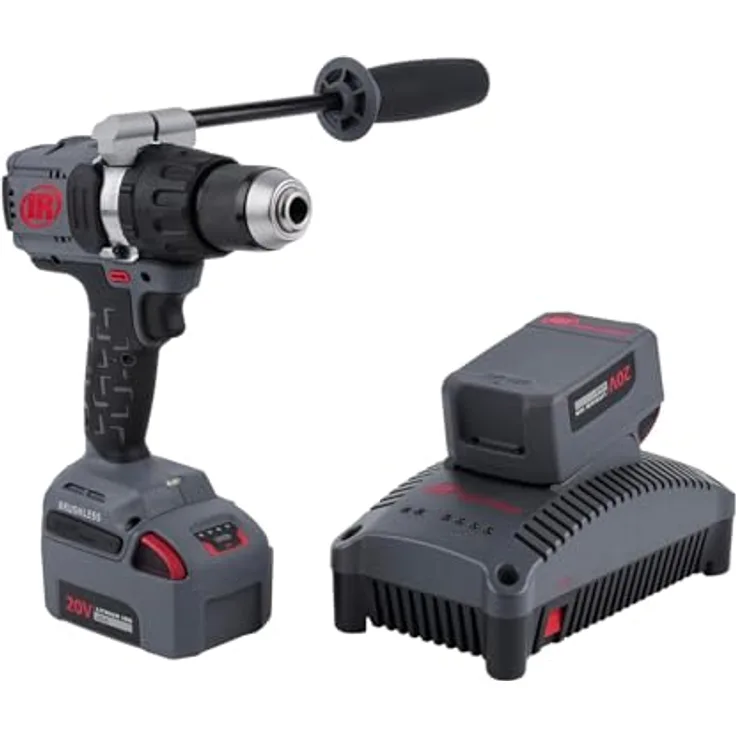 Ingersoll Rand D5241-K22-EU IQV20 Hammer Drill, 120 Nm Drehmoment, kabellose Schlagbohrmaschine mit 13mm Metallfutter und bürstenlosem Motor