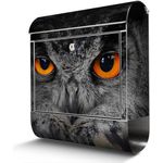 banjado Wandbriefkasten Edelstahl Uhu (groß, mit Zeitungsfach)