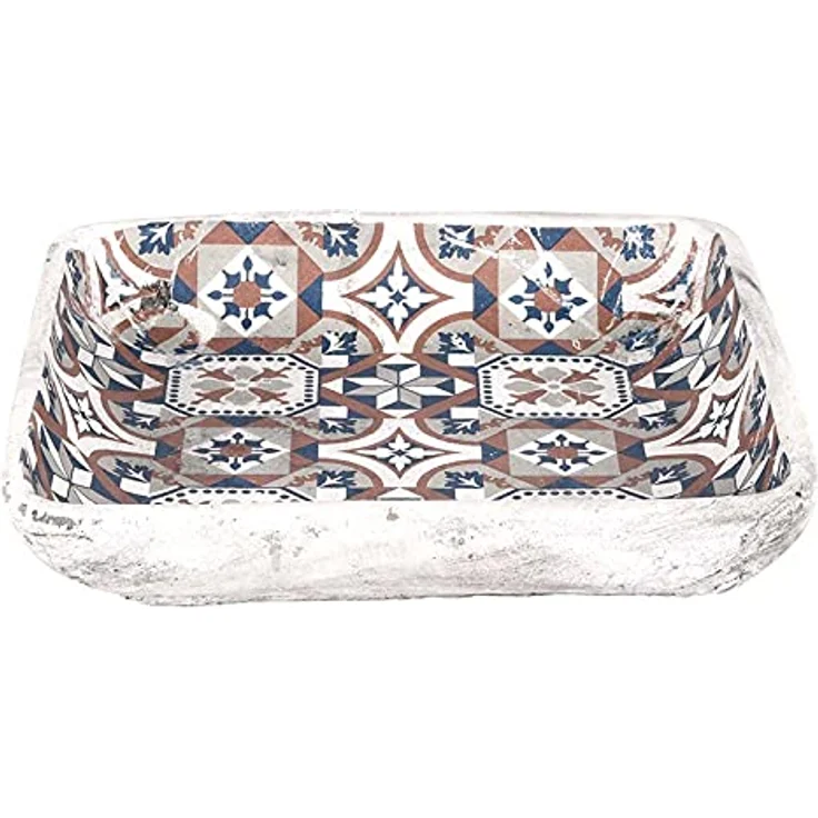 Esschert Design AC182 Vogeltränke, portugiesische Fliesen, Orange, Blau, Grau – Bild 4