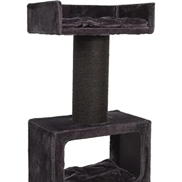 CanadianCat Company | Kratzbaum Cavell stabil 106 cm für große Katzen | 20 cm Sisalstämme mit 8 mm dickem Sisalseil | 600g Plüsch | Kratzbaum für schwere Main Coon | grau – Bild 3